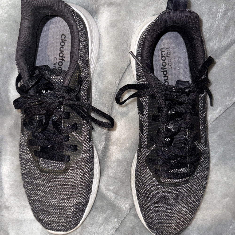 Adidas Black and White Running Shoes